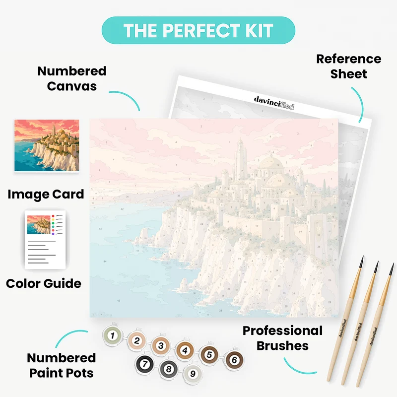 Clifftop Golden City - Paint by Numbers Kit