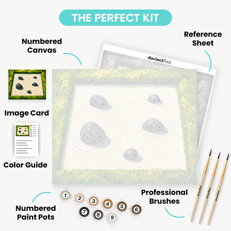 Raked Sand Garden - Paint by Numbers Kit