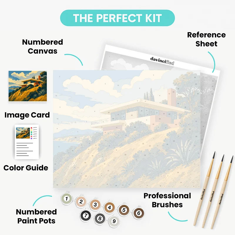 Clifftop Modern Villa - Paint by Numbers Kit