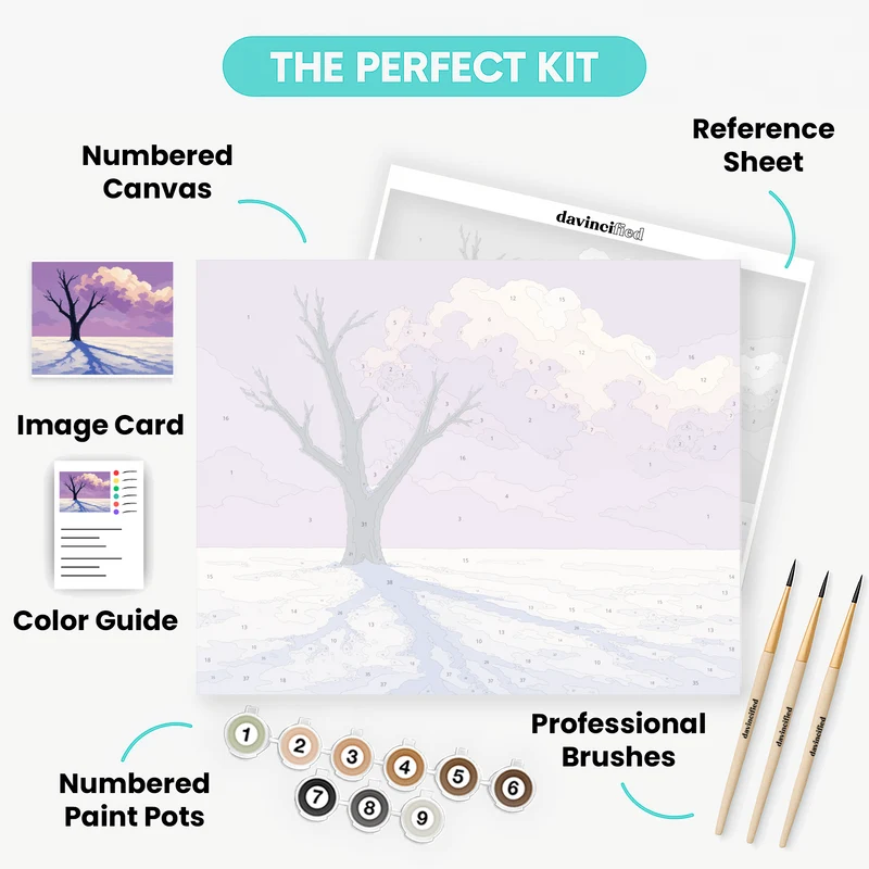 Bare Tree in Snow - Paint by Numbers Kit
