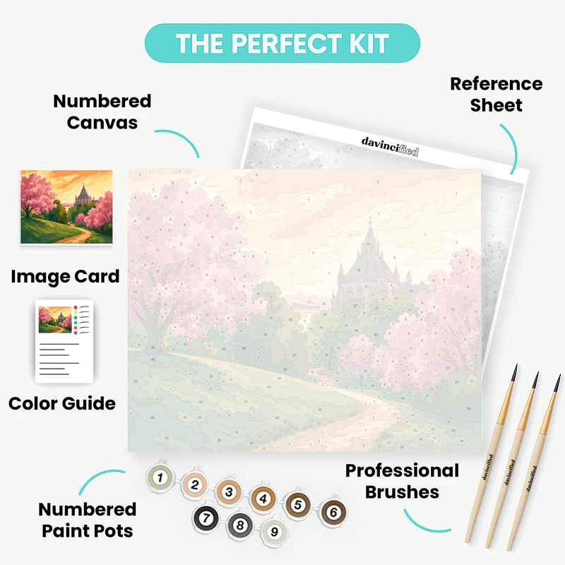 Cherry Blossom Cathedral - Paint by Numbers Kit