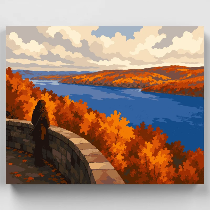 Autumn River Overlook - Paint by Numbers Kit