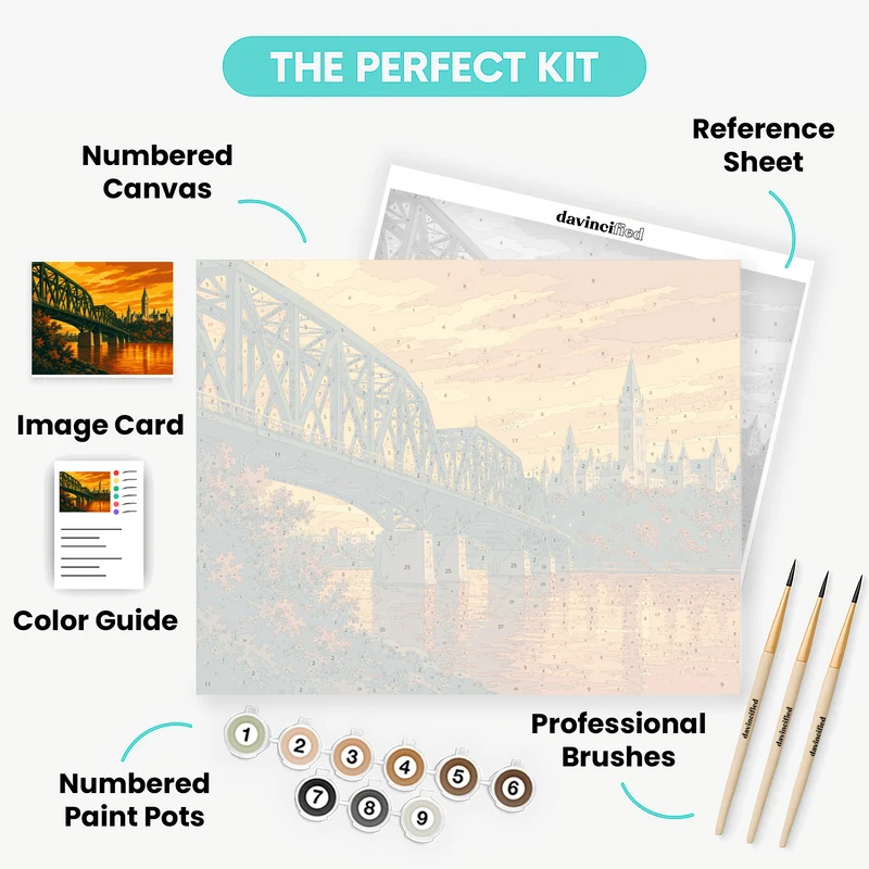 Bridge at Golden Dusk - Paint by Numbers Kit