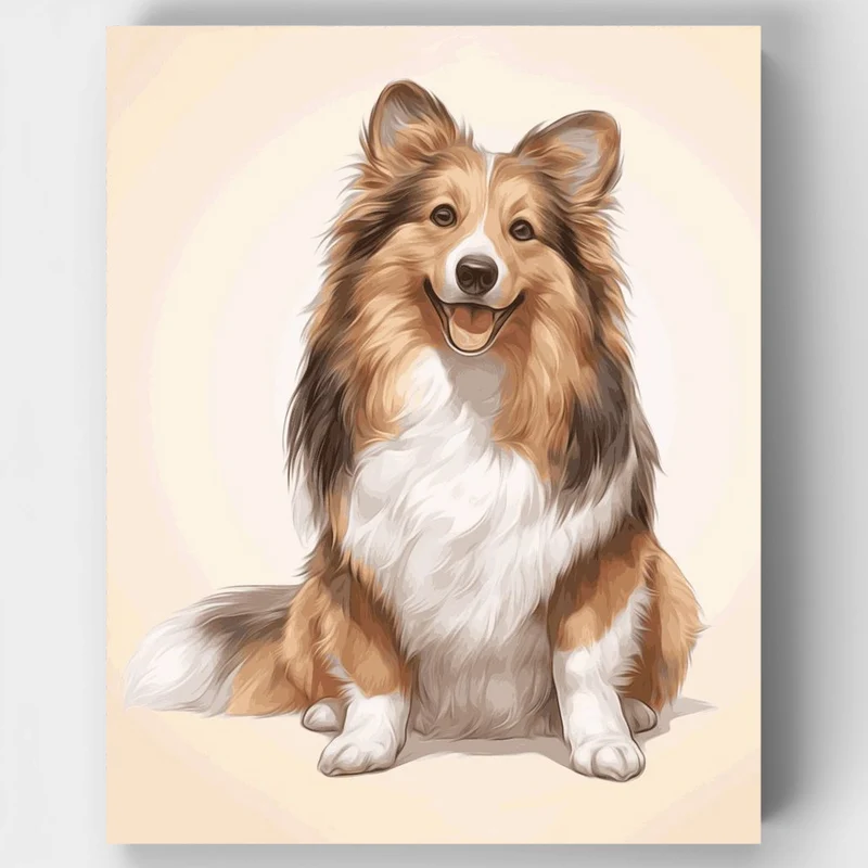 "Sweet Sheltie" Paint by Numbers Kit