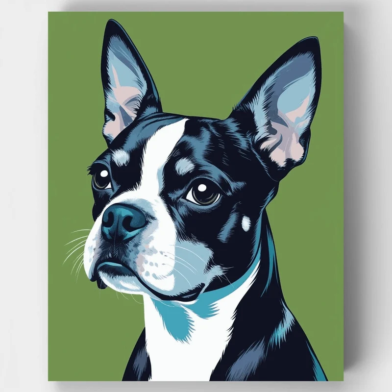 Boston Terrier Portrait - Paint by Numbers Kit