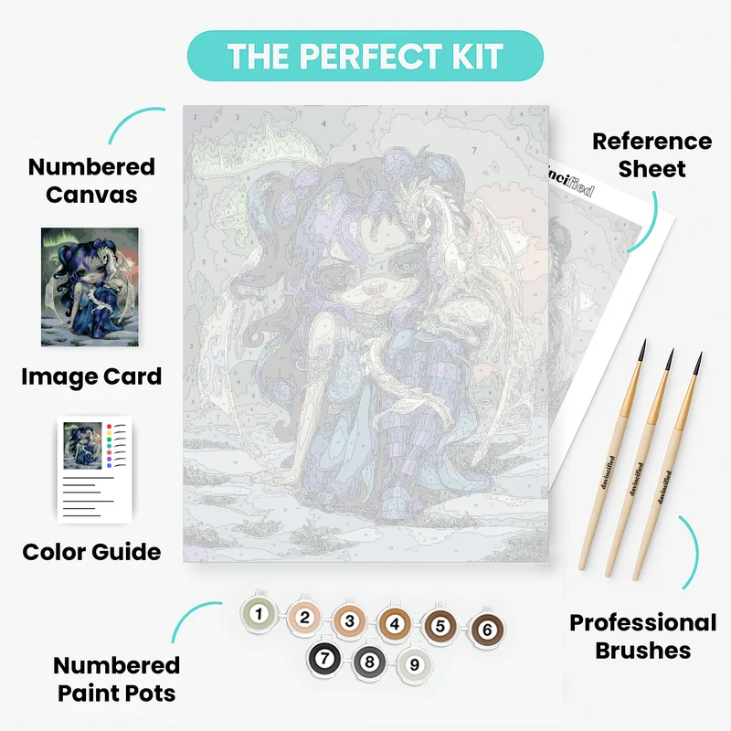 Frost Dragonling - Paint by Numbers Kit