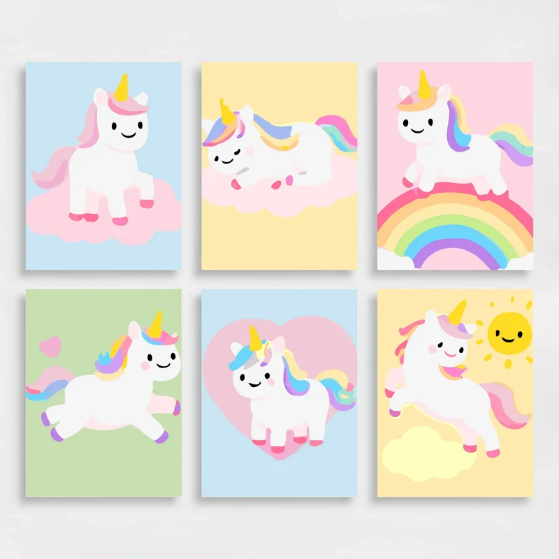 Magical Unicorn Dreams - Mini Paint by Numbers Set