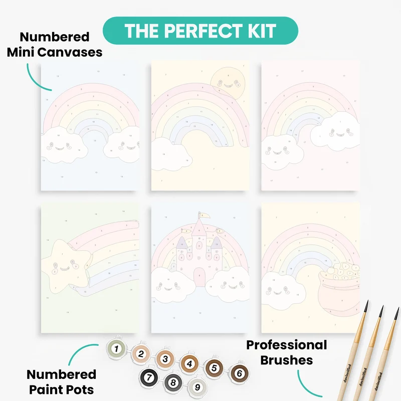 Rainbow Dreams - Mini Paint by Numbers Set