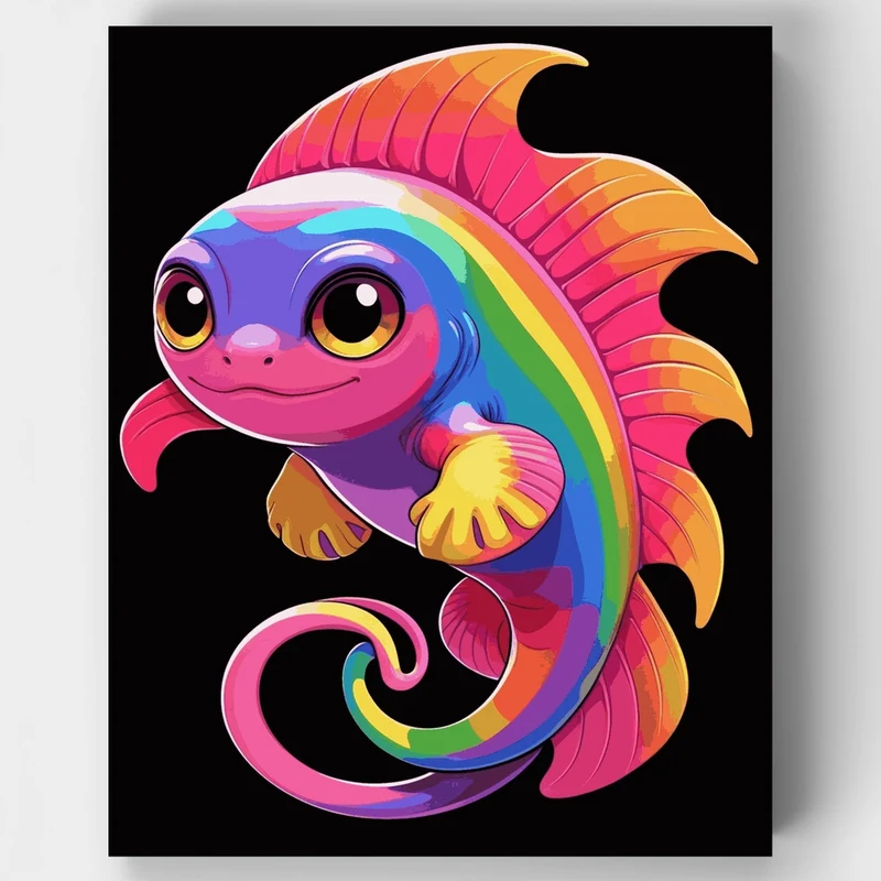 Rainbow Chameleon Fish Fantasy - Paint by Numbers Kit