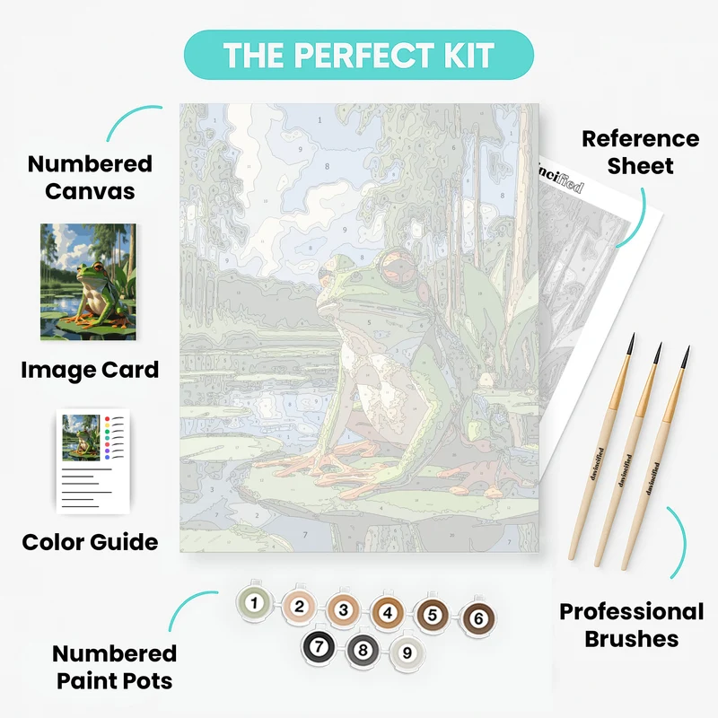 Frog on a Lily Pad - Paint by Numbers Kit
