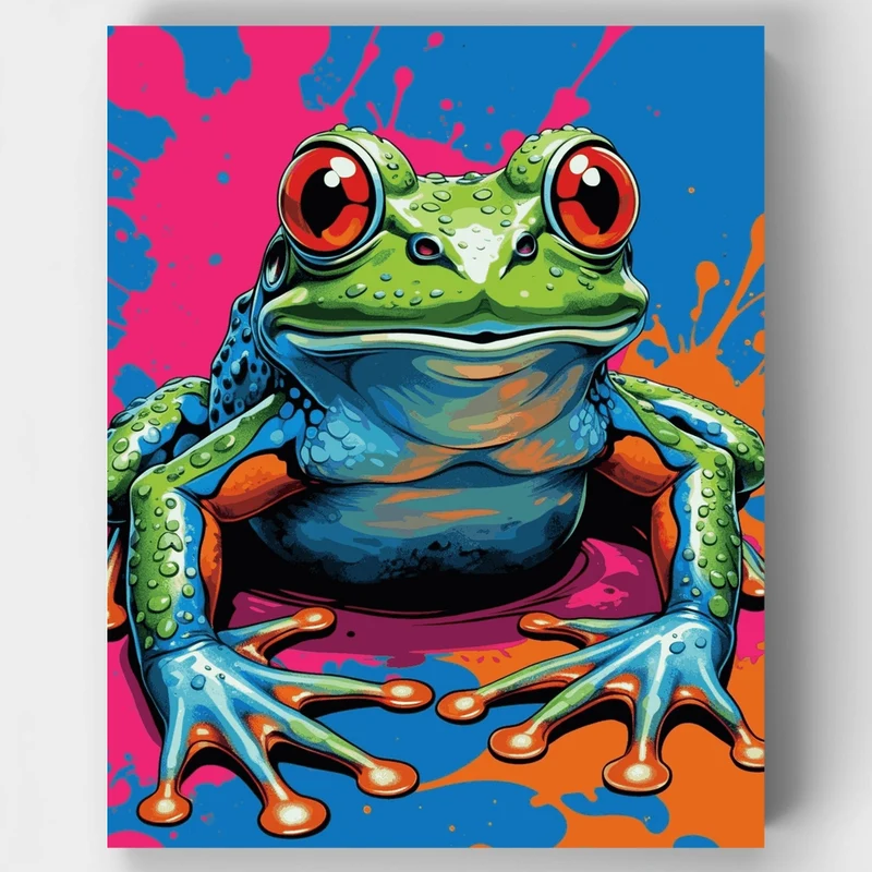 Pop Art Red-Eyed Tree Frog - Paint by Numbers Kit