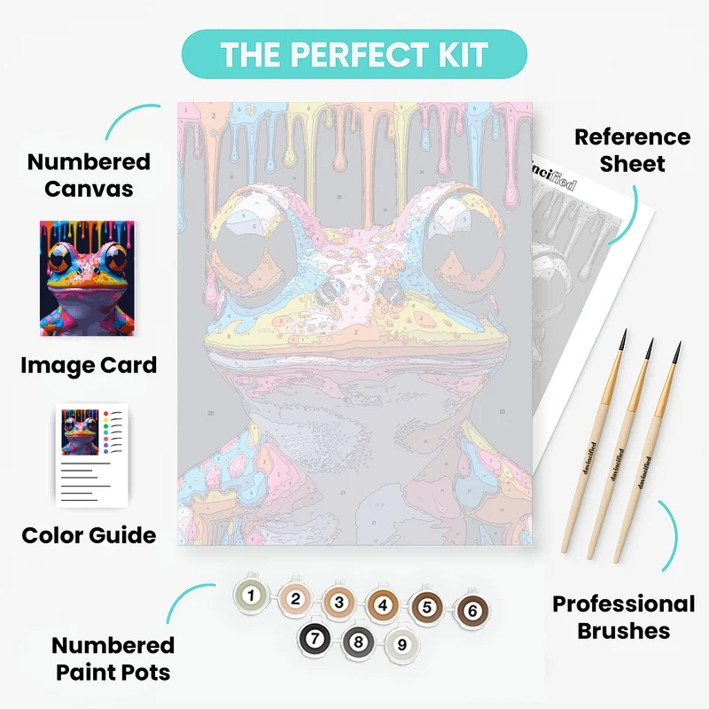 Neon Pop Art Frog - Paint by Numbers Kit