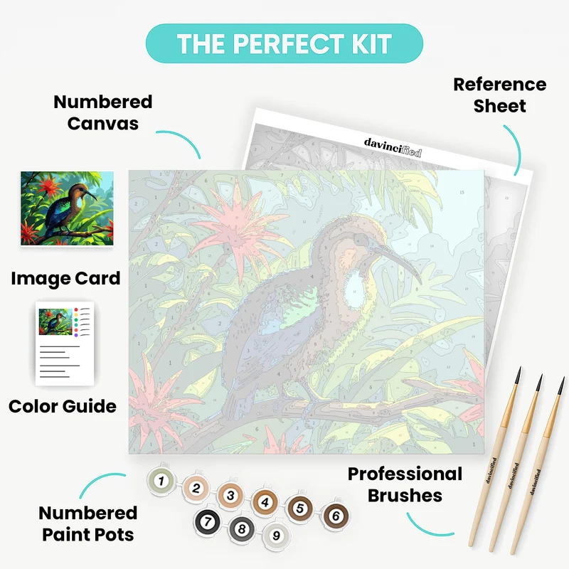 Tropical Kiwi Bird in Jungle - Paint by Numbers Kit