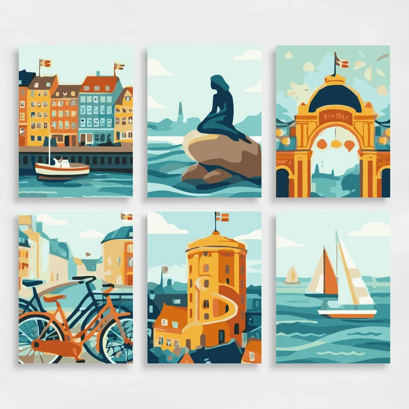 Copenhagen - Mini Paint by Numbers Set