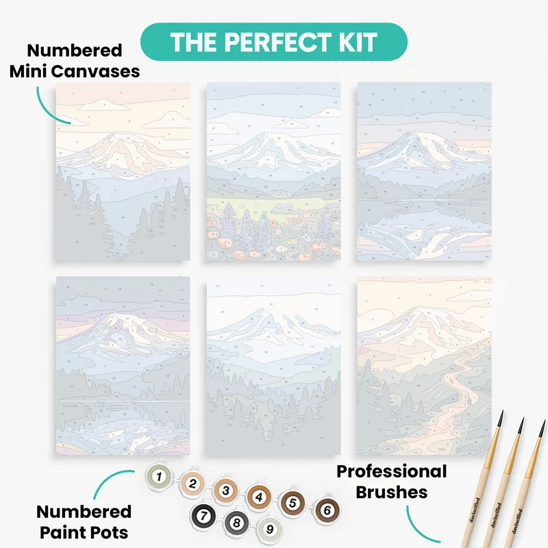 Mount Rainier National Park - Mini Paint by Numbers Set