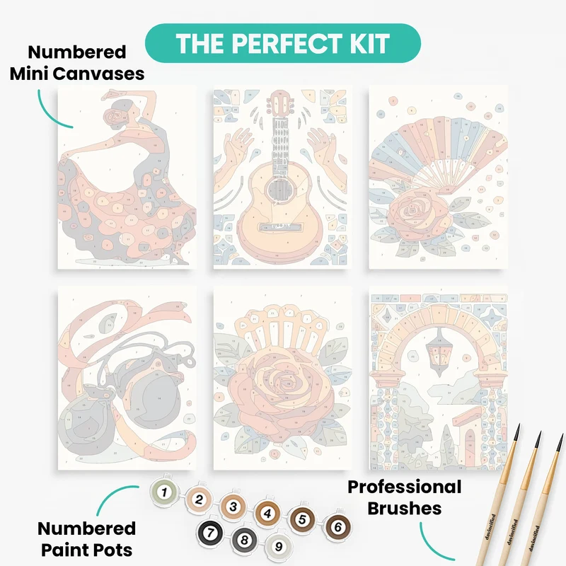 Spanish Heritage - Mini Paint by Numbers Set