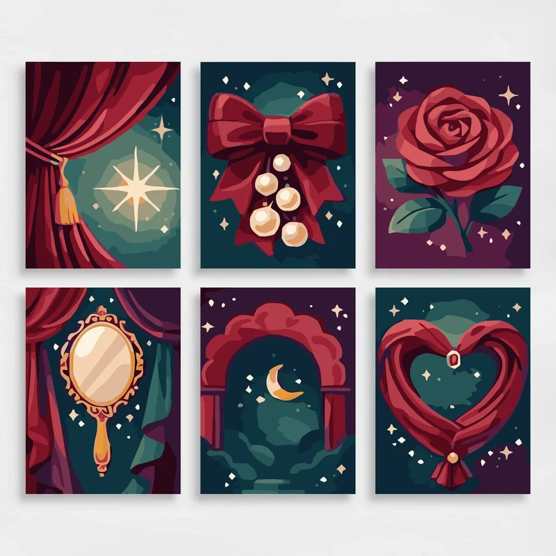 Theatrical Elegance - Mini Paint by Numbers Set