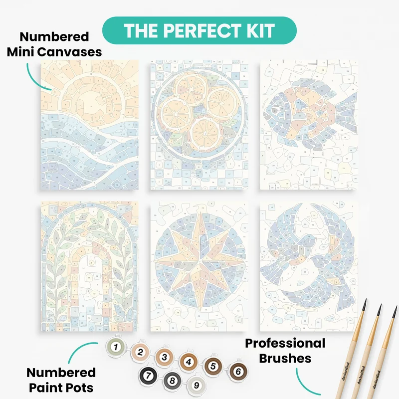 Mediterranean Mosaic - Mini Paint by Numbers Set