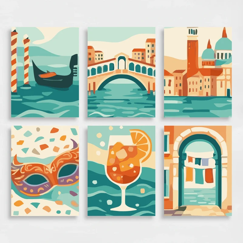 Venice - Mini Paint by Numbers Set