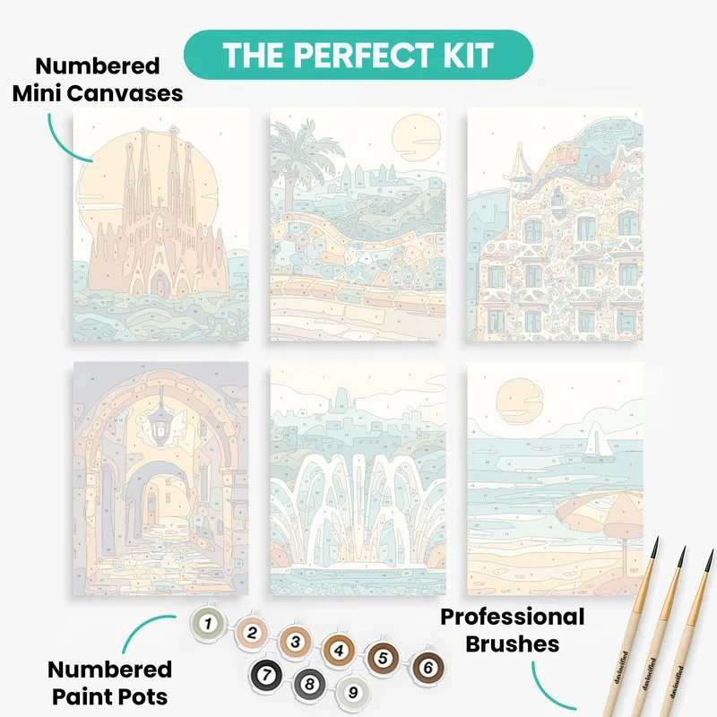 Barcelona - Mini Paint by Numbers Set