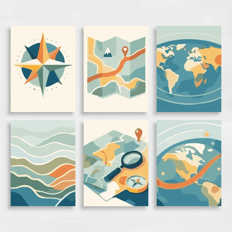 Maps And Geography - Mini Paint by Numbers Set