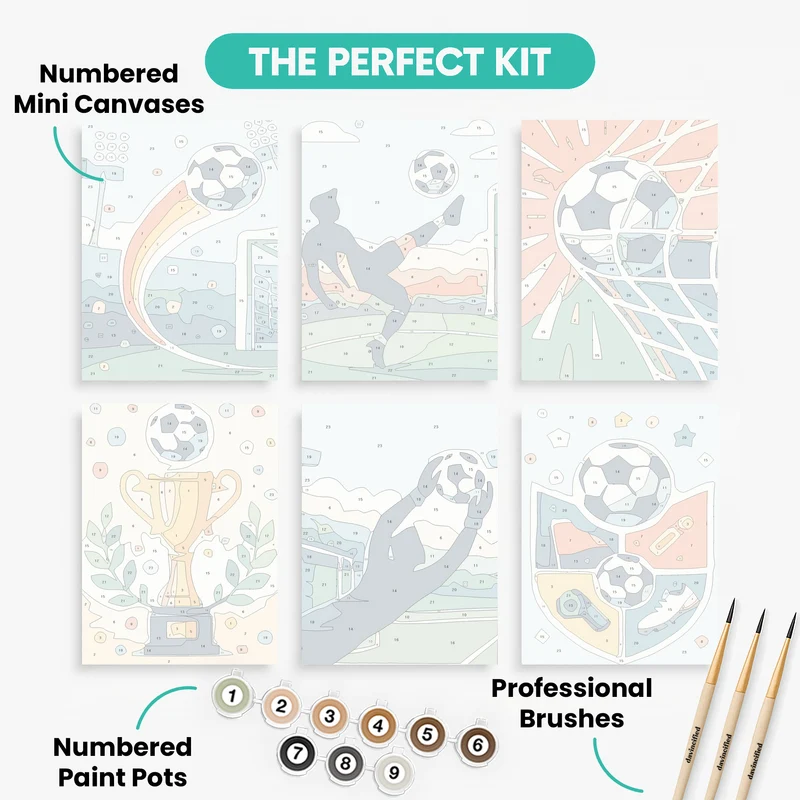 Football - Mini Paint by Numbers Set