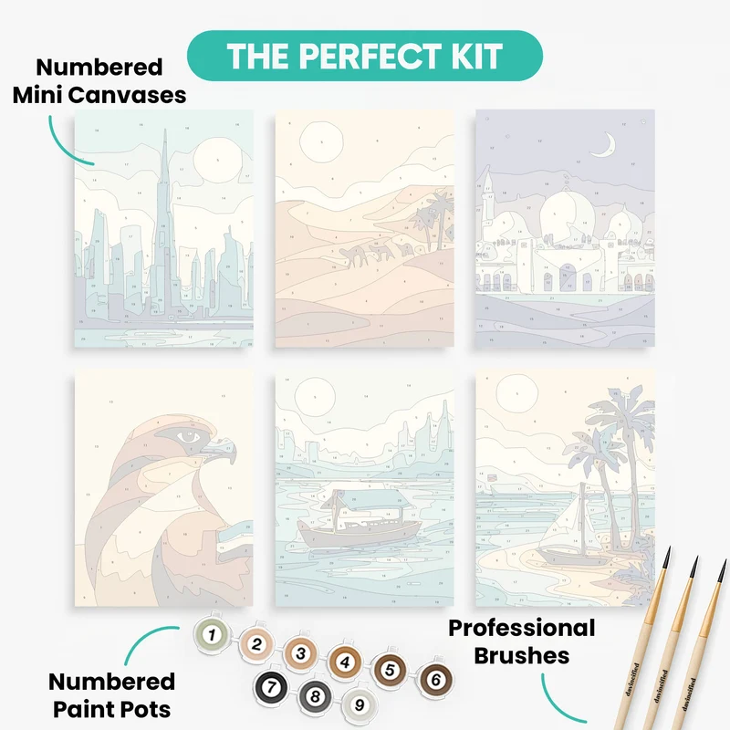 United Arab Emirates - Mini Paint by Numbers Set