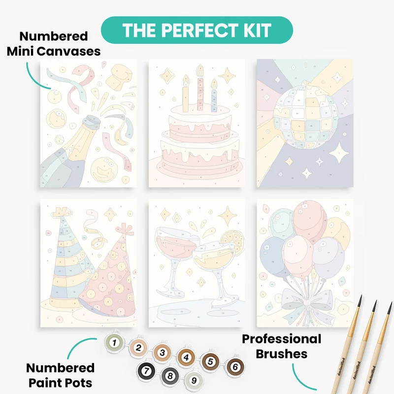 Celebration Essentials - Mini Paint by Numbers Set