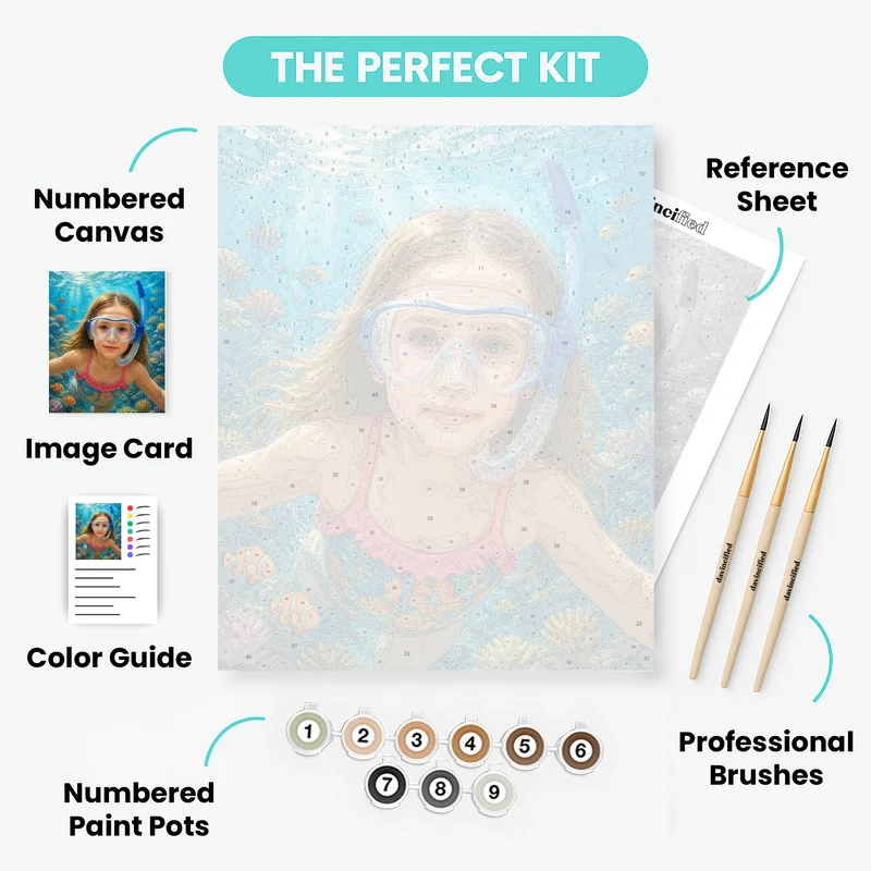 Underwater Adventure Snorkeling - Custom Paint by Numbers Kit