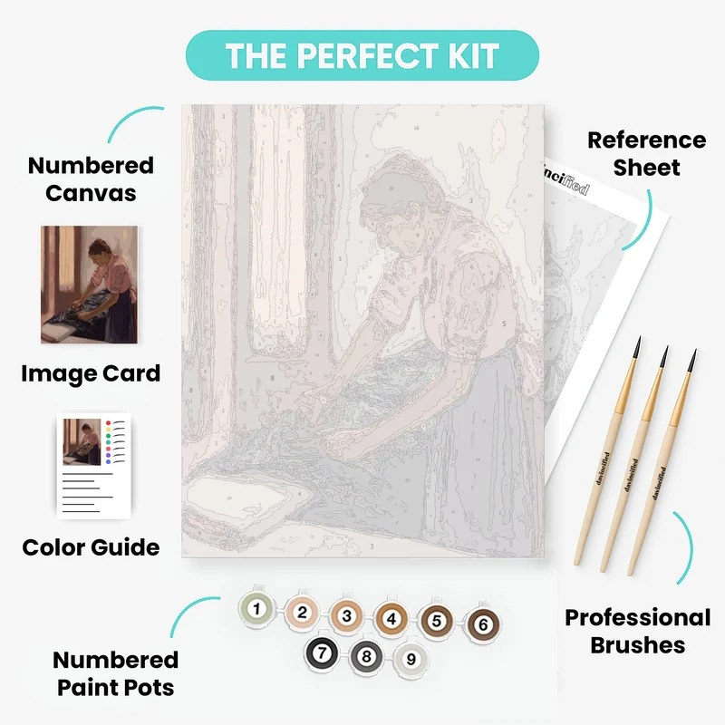 Woman Ironing (La Repasseuse) - Paint by Numbers Kit