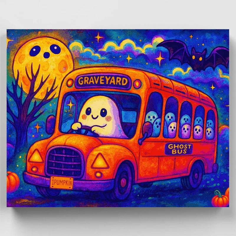 "Ghost Bus" Paint by Numbers Kit