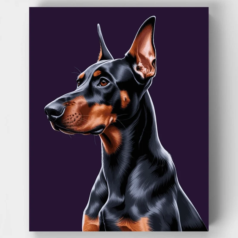 Elegant Doberman in Profile - Paint by Numbers Kit