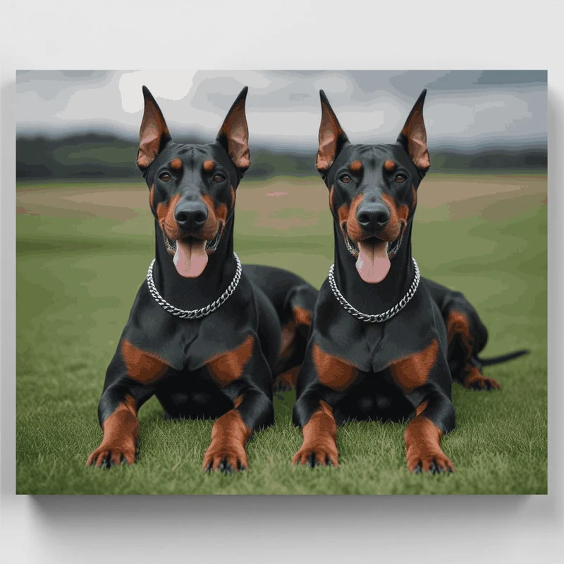 Two Dobermans - Paint by Numbers Kit