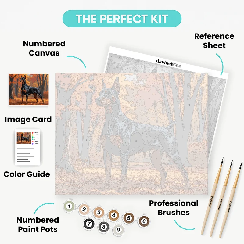 Majestic Doberman in Autumn Forest - Paint by Numbers Kit