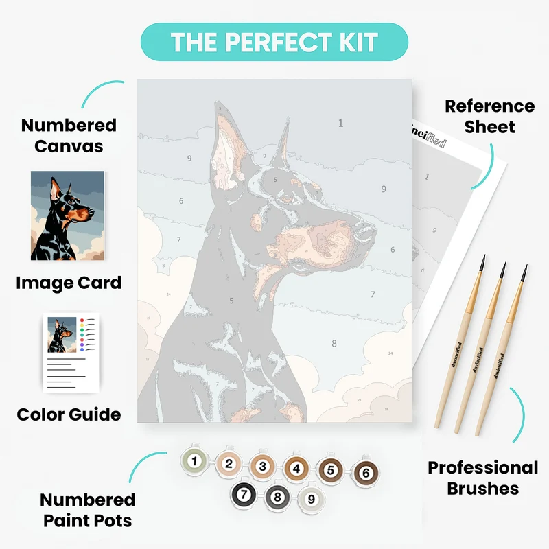 Majestic Doberman Portrait - Paint by Numbers Kit
