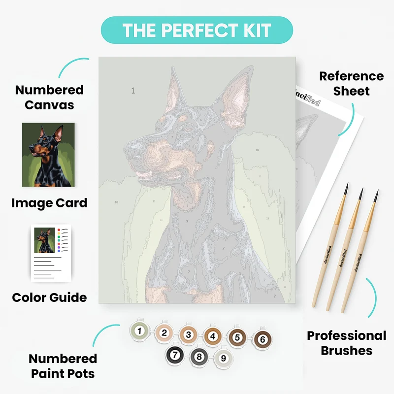 Elegant Doberman Portrait - Paint by Numbers Kit