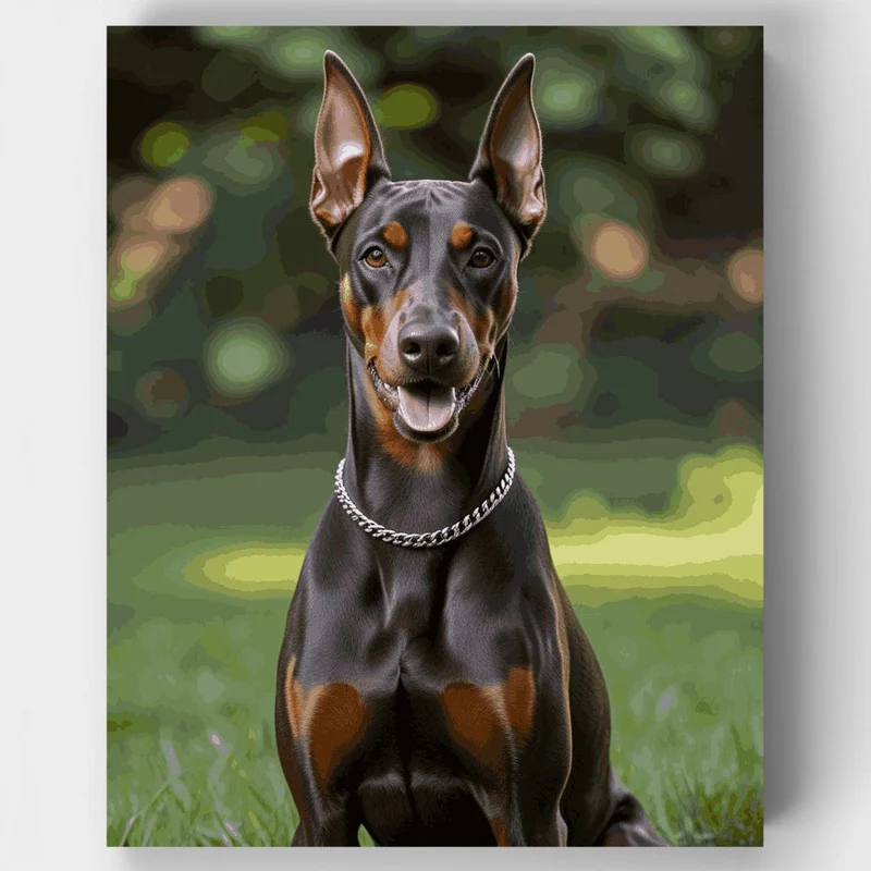 Doberman Portrait - Paint by Numbers Kit