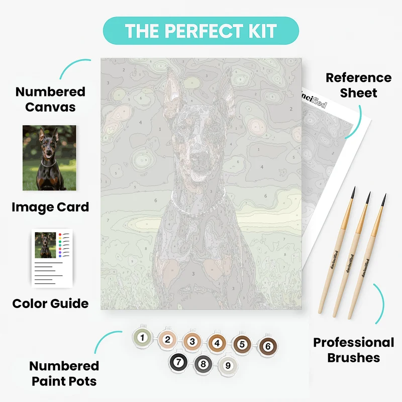Doberman Portrait - Paint by Numbers Kit
