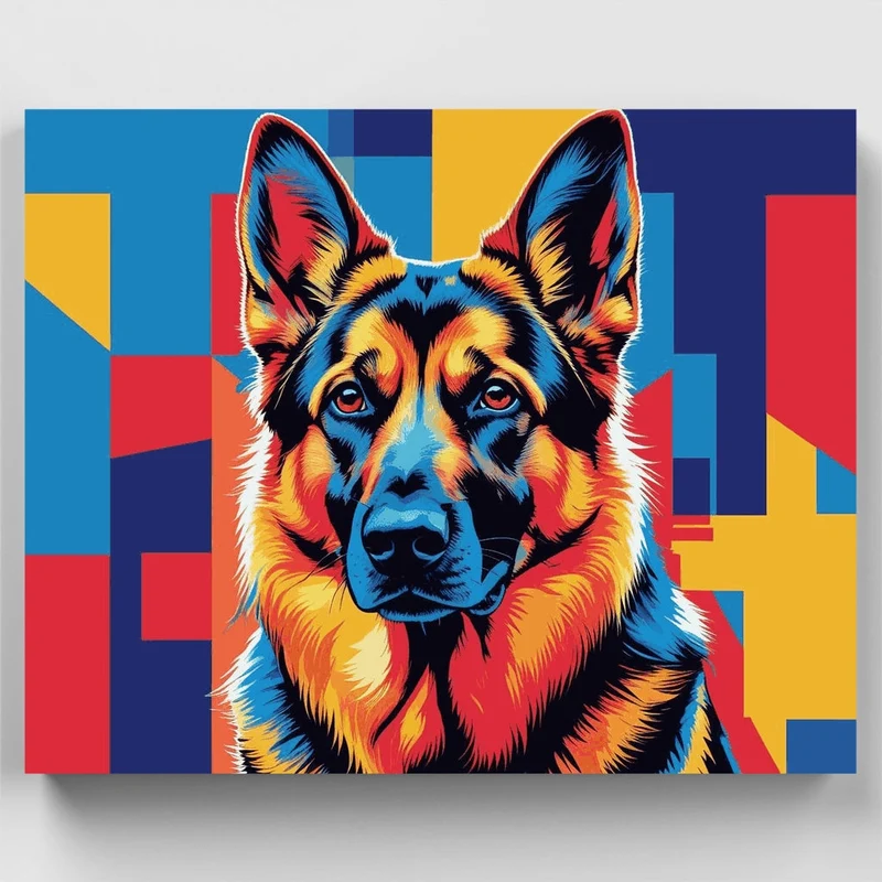 German Shepherd Pop Art - Paint by Numbers Kit
