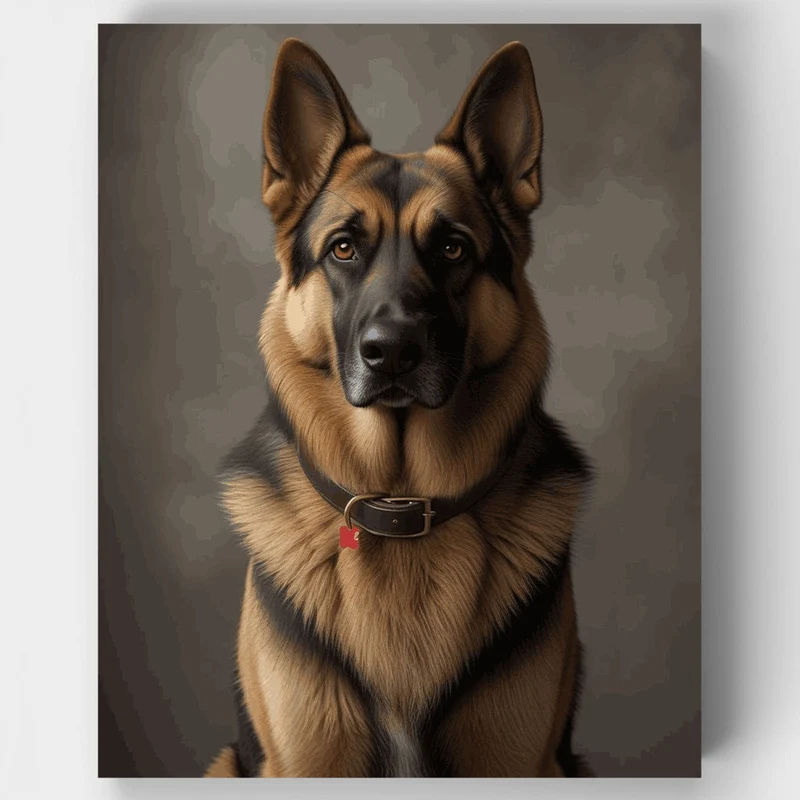 Loyal German Shepherd with Classic Collar - Paint by Numbers Kit
