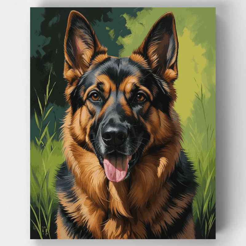 German Shepherd Portrait - Paint by Numbers Kit