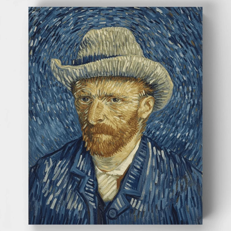 Self-Portrait with Grey Felt Hat - Paint by Numbers Kit
