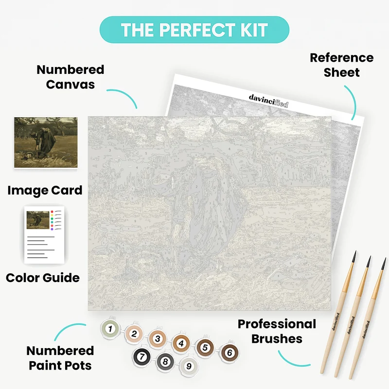 Peasant Woman Digging Up Potatoes - Paint by Numbers Kit