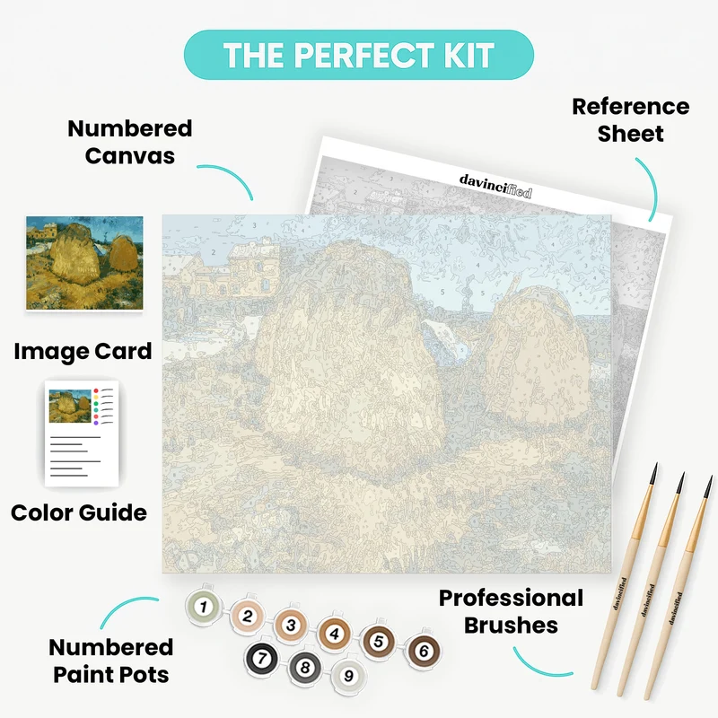 Wheat Stacks in Provence - Paint by Numbers Kit