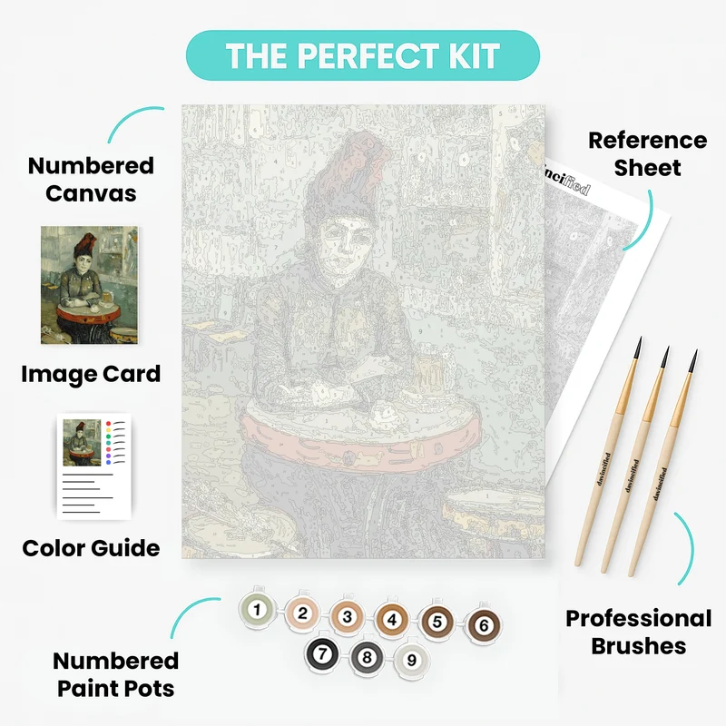 Agostina Segatori Sitting in the Café du Tambourin - Paint by Numbers Kit