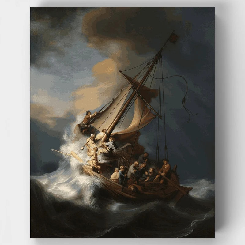 The Storm on the Sea of Galilee - Paint by Numbers Kit