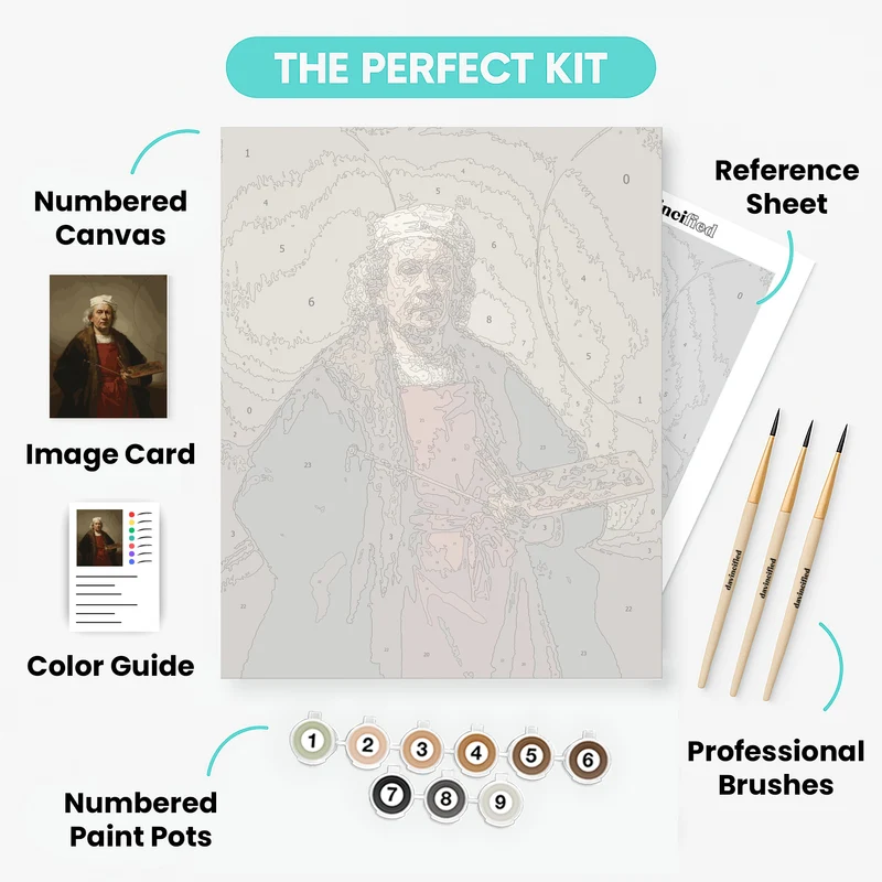 Self-Portrait with Two Circles - Paint by Numbers Kit