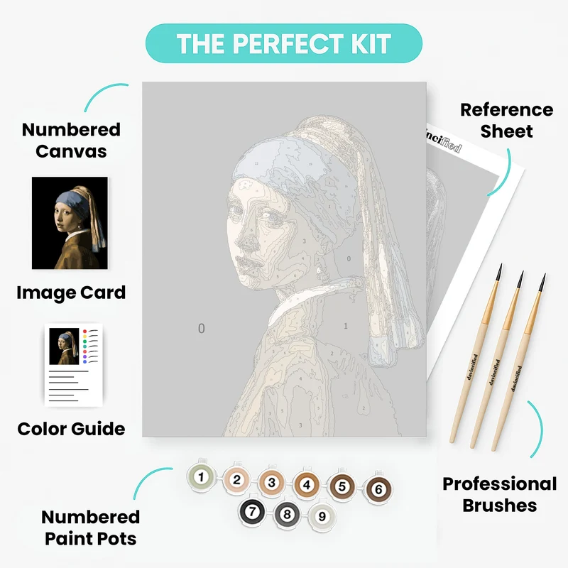 Girl with a Pearl Earring Masterpiece - Paint by Numbers Kit