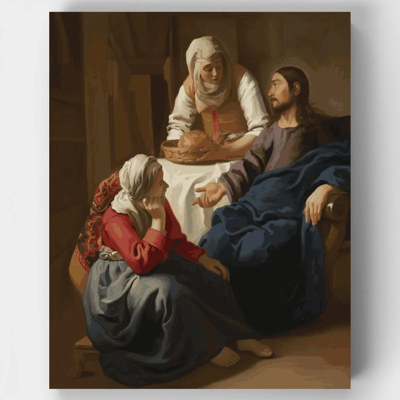 Christ in the House of Martha and Mary - Paint by Numbers Kit