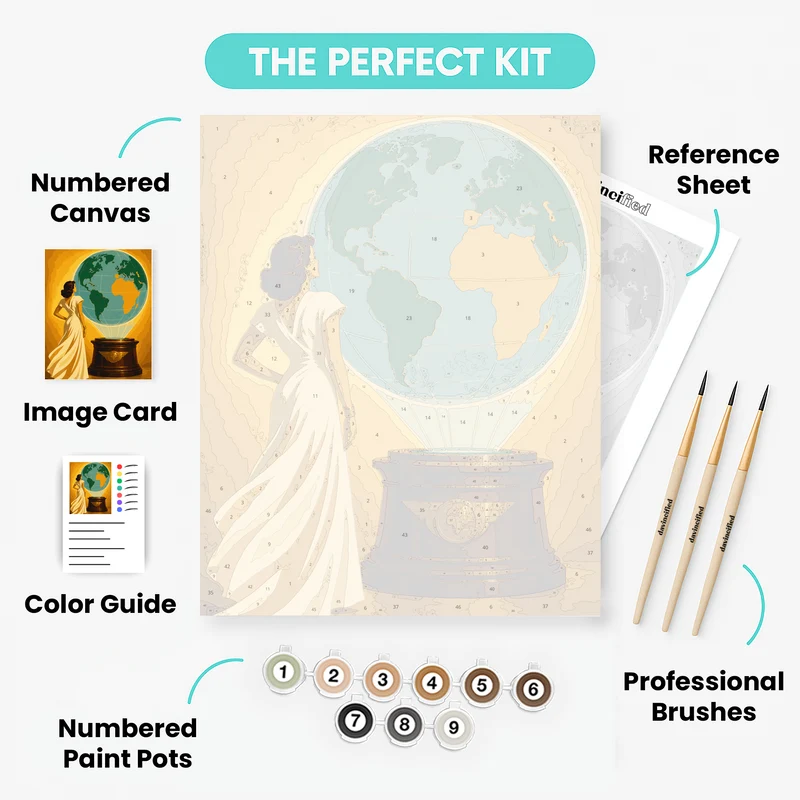 Woman and Globe - Paint by Numbers Kit